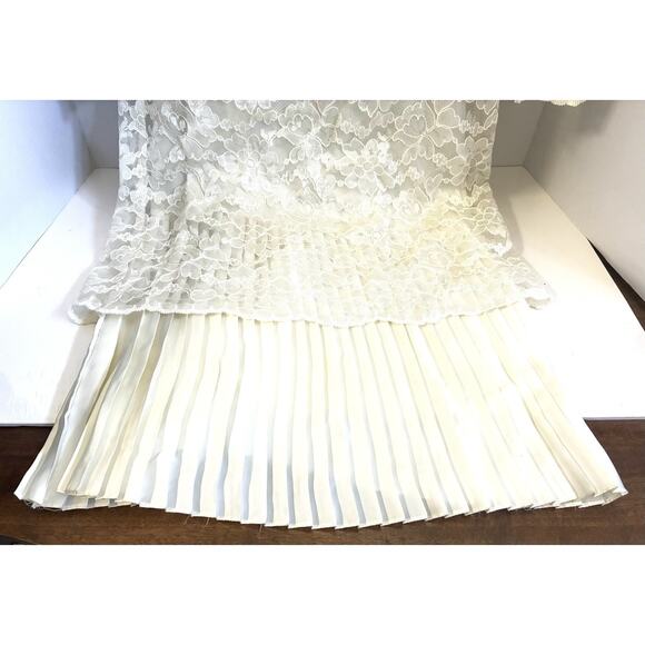 Scott McClintock Ivory Lace Satin Victorian Prairie Wedding Dress Sz S Vintage - Picture 2 of 15